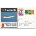 Banco Industrial de Cataluna Barcelona, New York. British Airways Crew signed Concorde flown