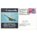 London, Washington British Airways Crew signed Concorde flown cover. 1st Scheduled Commercial