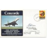 Singapore, London British Airways Crew signed Concorde flown cover. 1st Schedules Comm. Serv.