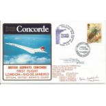 London, Rio de Janeiro British Airways Crew signed Concorde flown cover. London, Rio de Janeiro, 5