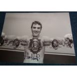 Alan Boom Boom Minter signed 16x12 b/w photo. British former professional boxer competed from 1972