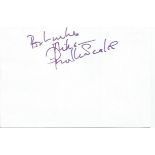 Prunella Scales signed 6x4 white card. Dedicated to Mike/Michael. Comes from large in person