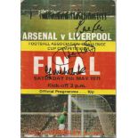 Arsenal V Liverpool, Official Programme For The 1971 Fa Cup Final, Signed To The Front Cover In