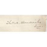 Thomas A Hendricks signature piece. 1800s US Political Figure. 3x1 approx. size. September 7,