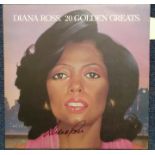 Diana Ross signed 33rpm record sleeve of Diana Ross 20 golden greats. Record included. Good