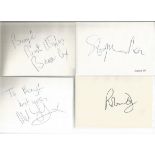 TV/film signature piece collection. 8 signatures including Muriel Grey, Brian Cox, Isla St Clair,