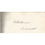 Morton S Wilkinson signature piece. 1800s US Political Figure. Approx. size 3x2. January 22, 1819,