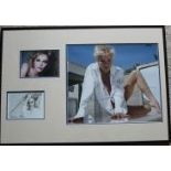 Sharon Stone signed photo in framed presentation. Good Condition. All signed items come with our