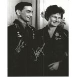 First Women in Space Valentina Tereshkova and Valery Bykovsky Cosmonauts signed 10x8 b/w photo. Good