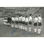 George Eastham And Maurice Norman B/W, 12 X 8 Photo Depicting A Superb Image Showing The England