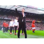 Louis Van Gaal signed 16x12 colour football photo as Man Utd manager. Good Condition. All signed