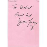 Dulcie Gray signed 6x4 pink card. Dedicated to Mike/Michael. Comes from large in person collection