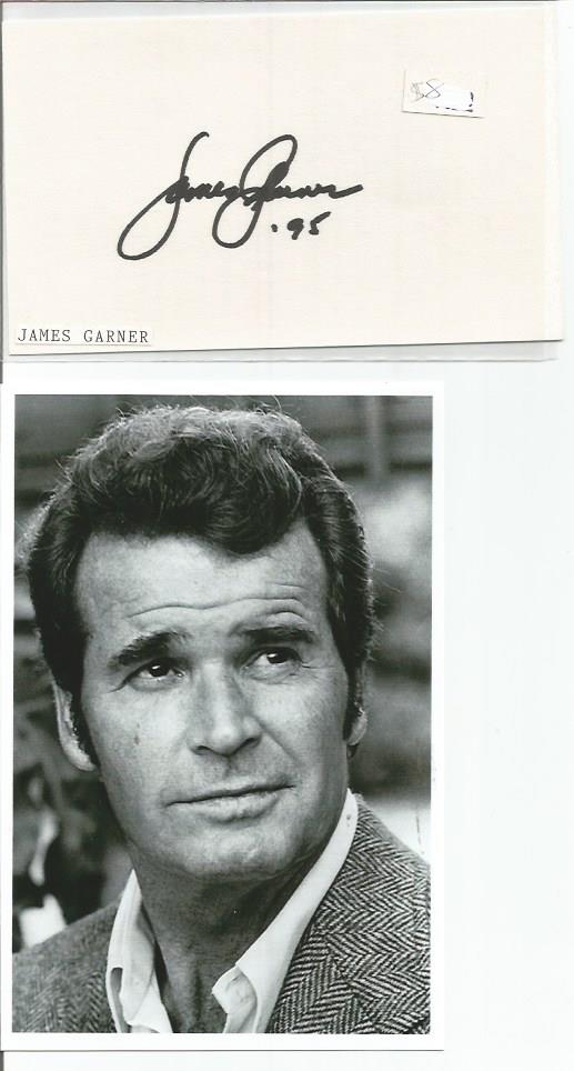 James Garner signed autograph album page with 6 x 4 unsigned photo. Good Condition. All signed items