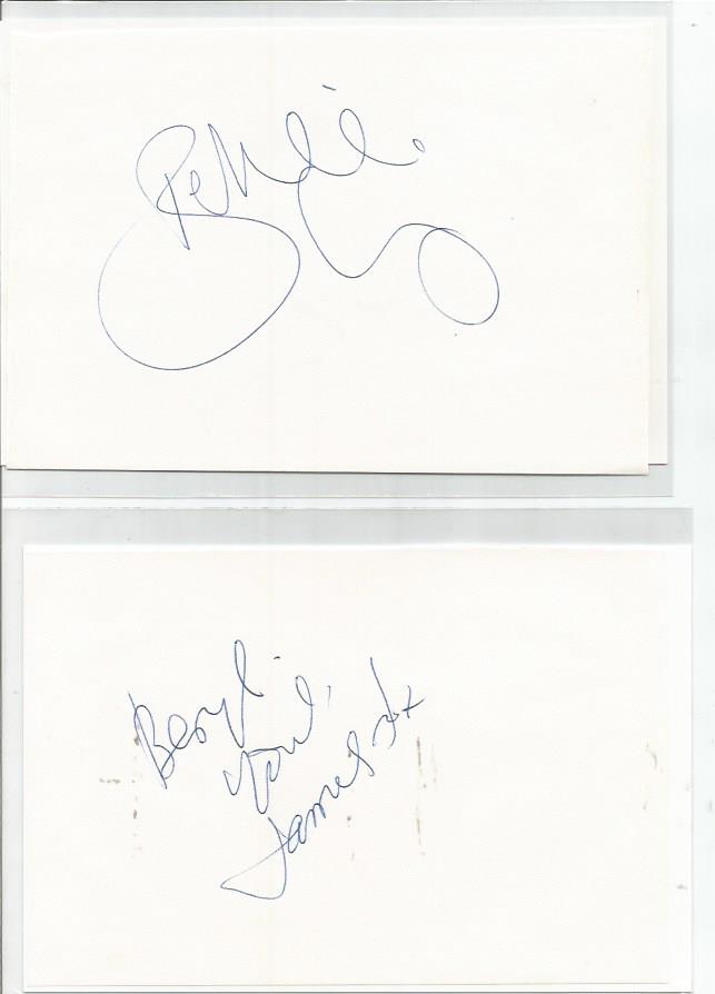 Entertainment collection of 5 autograph album pages four with 6 x 4 unsigned photo. Includes Belinda