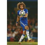 David Luiz signed 12x8 colour football photo. In Chelsea kit. Good Condition. All signed items
