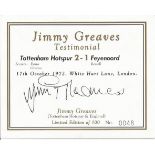 Jimmy Greaves Limited Edition Wine Label No. 48 Of 100 Depicting Jimmy Greaves Testimonial, V