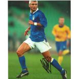 Fabrizio Ravanelli Signed Italy 8x10 football photo. Good Condition. All signed items come with