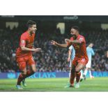 Raheem Sterling signed 12x8 colour football photo in Liverpool kit. Good Condition. All signed items