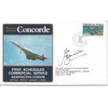 Washington, London British Airways Crew signed Concorde flown cover. 1st Scheduled Commercial