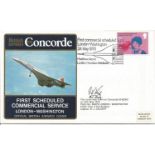 London, Washington British Airways Crew signed Concorde flown cover. 1st Scheduled Commercial