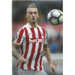 Marko Arnautovic Signed Stoke City 8x12 football photo. Good Condition. All signed items come with