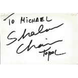 Topol signed 6x4 white card. Dedicated to Mike/Michael. Comes from large in person collection we are