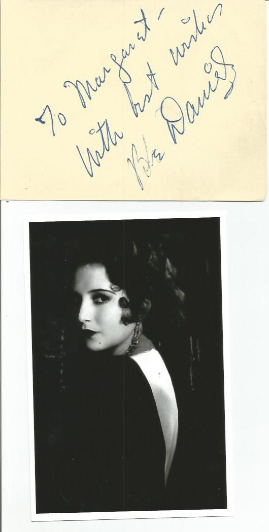 Bebe Daniels signed autograph album page to Margaret with 6 x 4 unsigned photo. Good Condition.