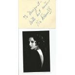Bebe Daniels signed autograph album page to Margaret with 6 x 4 unsigned photo. Good Condition.