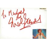 Shirley Bassey singer signed 6 x 4 white card to Mike, comes from large in person collection we