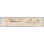 Edward Everett signature piece. 1800s US Political Figure. Approx. 3.5x.5. April 11, 1794, January