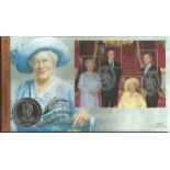 100th Birthday celebration HM Queen Elizabeth the Queen Mother Coin Benham Official FDC PNC.