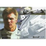 Mika Salo signed 8x6 colour photo. Finnish professional racing driver. He competed in Formula One