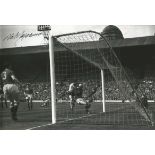 Nat Lofthouse B/W, 12 X 8 Photo Depicting Bolton Forward Nat Lofthouse Bundling Both The Ball And