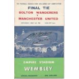 Lofthouse and Foulkes Manchester United signed Official Programme For The 1958 Fa Cup Final,