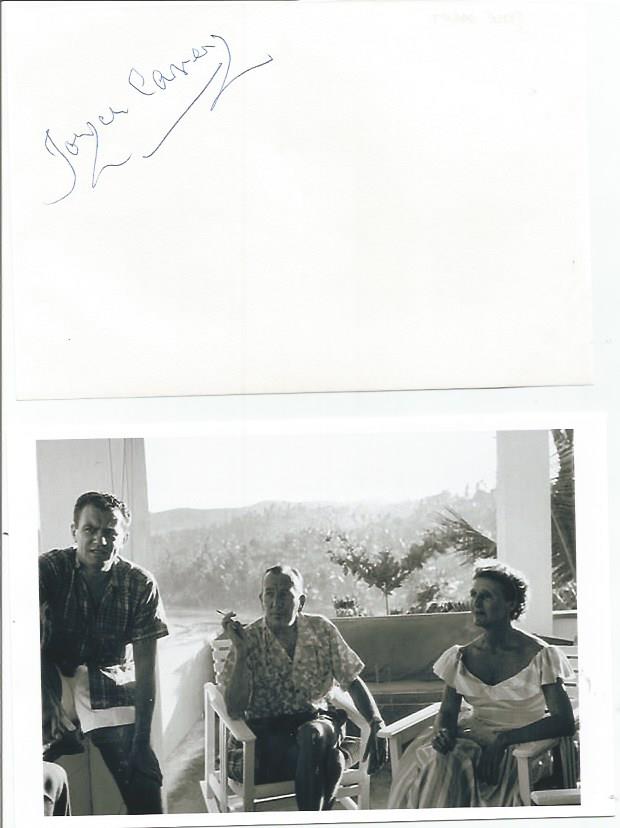 Joyce Carey signed autograph album page with 6 x 4 unsigned photo with Noel Coward. Good