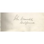 John Conness signature piece. 1800s US Political Figure. September 22, 1821, January 10, 1909 was