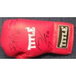 Tom Hardy signed boxing glove not only signed but he has added the character name bane from