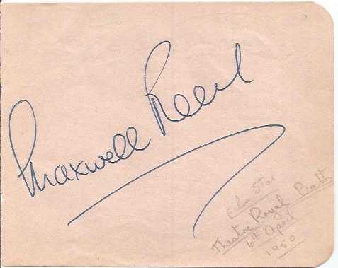 Constance Carpenter and on back Maxwell Reed signed autograph album page with 6 x 4 unsigned - Image 2 of 2