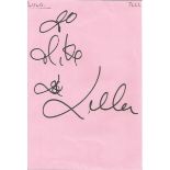 Lulu signed 6x4 pink card. Dedicated to Mike/Michael. Comes from large in person collection we are