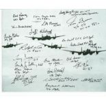 Multi signed 10x8 photo of Daylight raid signed by 22 Bomber command veterans. Signed by Flt Lt