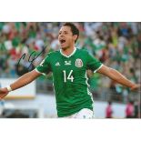 Javier Hernandez Signed Mexico 8x12 football photo. Good Condition. All signed items come with our