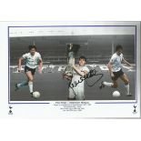 Paul Miller signed 12x8 montage of the Spurs player seen here with UEFA cup in 1984. Good Condition.