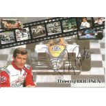 Thierry Boutsen signed 6x4 colour postcard. former racing driver who raced for the Arrows, Benetton,