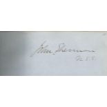 John Sherman signature piece. 1800s US Political Figure. Approx. size 4x1. May 10, 1823, October 22,