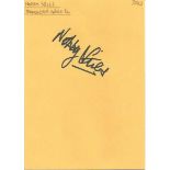 Nobby Stiles signed 6x4 yellow card. Dedicated to Mike/Michael. Comes from large in person