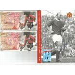 Manchester Utd ephemera collection. Contains photos, programmes, Illustrated bank notes. Ticket book
