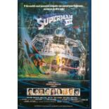 Margot Kidder signed Superman III poster. Folded. Few knocks but not affecting signature. Good