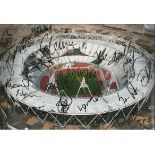 Athletics London Olympic Stadium 8x12 Photo Multi Signed By Sally Pearson, Dafne Schivers, Jeff