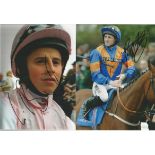 Horse racing signed collection. 3 colour photos individually signed by William Burck, Paul