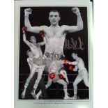 Alan Boom Boom Minter signed 16x12 colourized montage photo. British former professional boxer